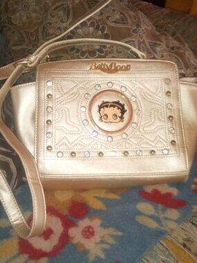 Gold Betty Boop Crossbody Purse Rhinestone